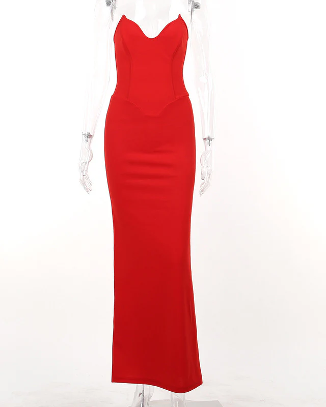 Sabine Black Tube Top Tunic Dress - Red - Image 6