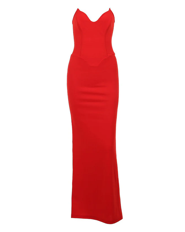 Sabine Black Tube Top Tunic Dress - Red - Image 7