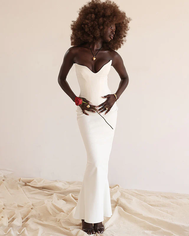 Sabine Black Tube Top Tunic Dress - White - Image 6