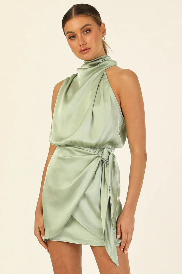 Santorini Satin Mini Dress - Image 2
