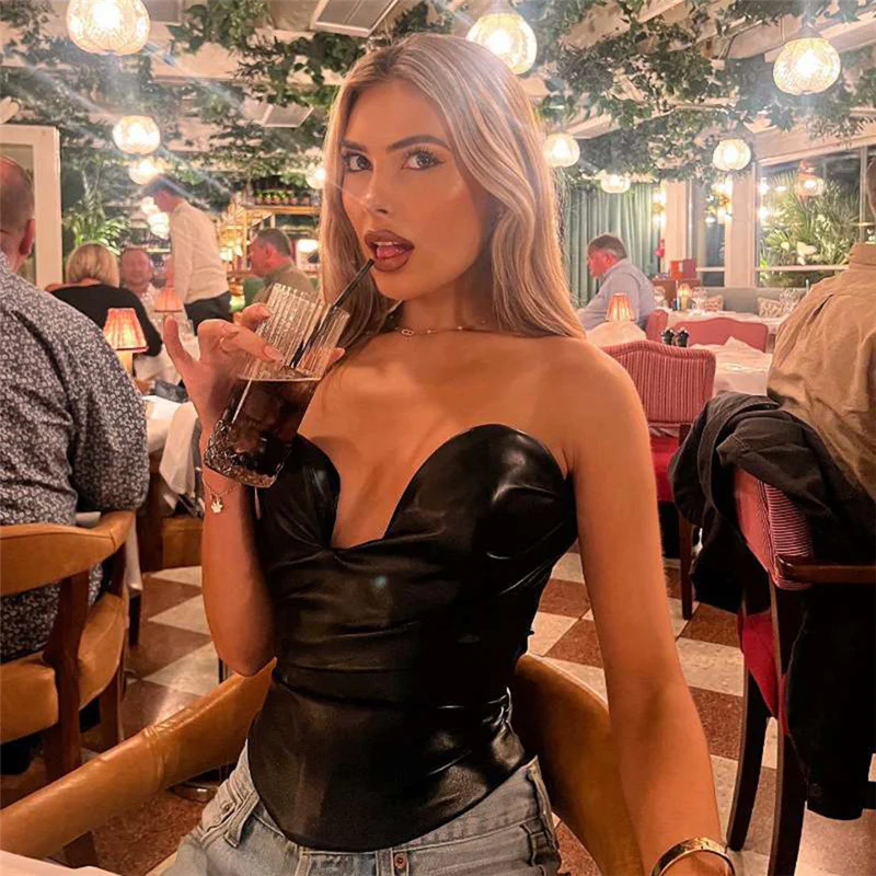 Sapphire Vegan Leather Bra - Image 3