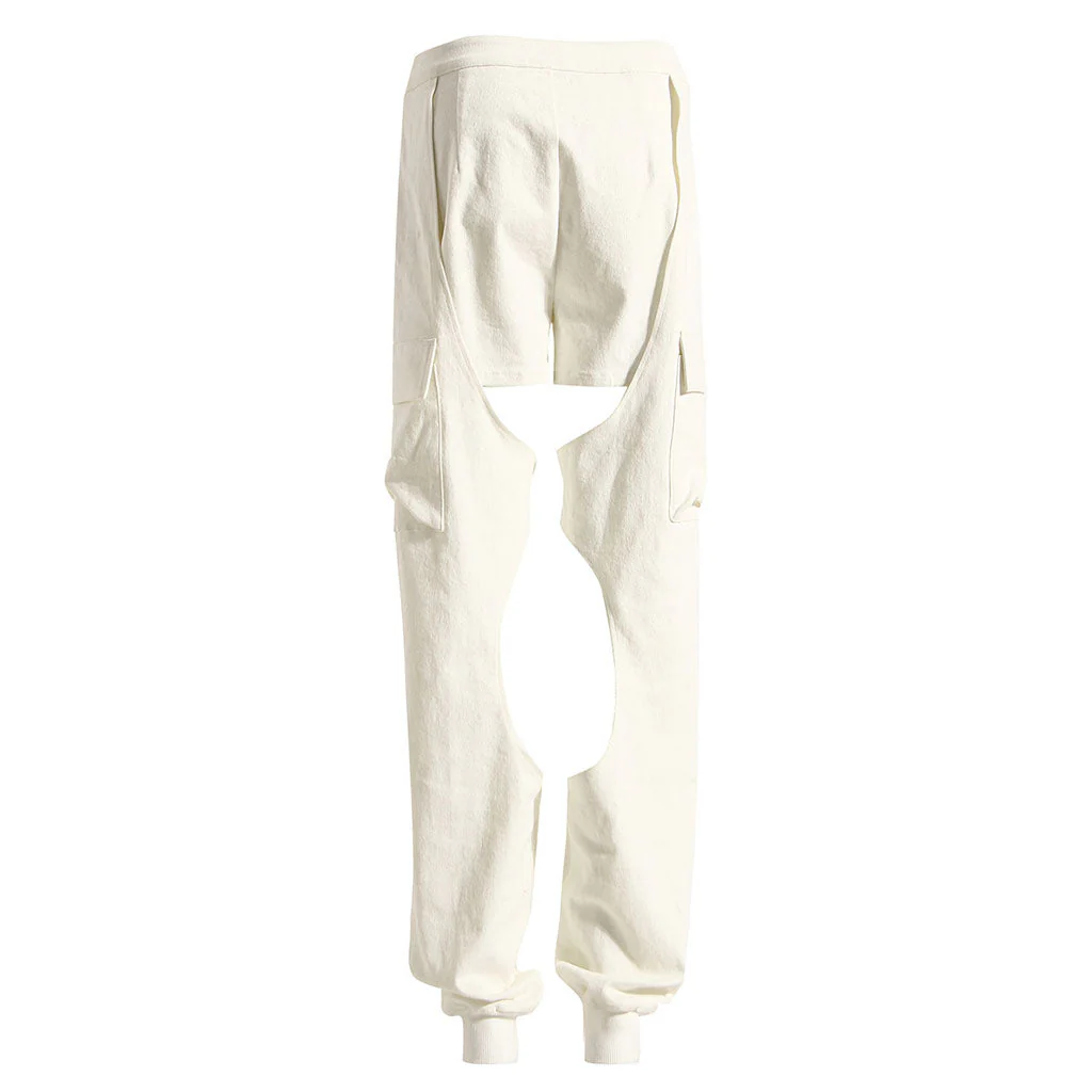 Sassy Solid Color High Waist Layered CutOut Denim Jogger Jeans - Image 2