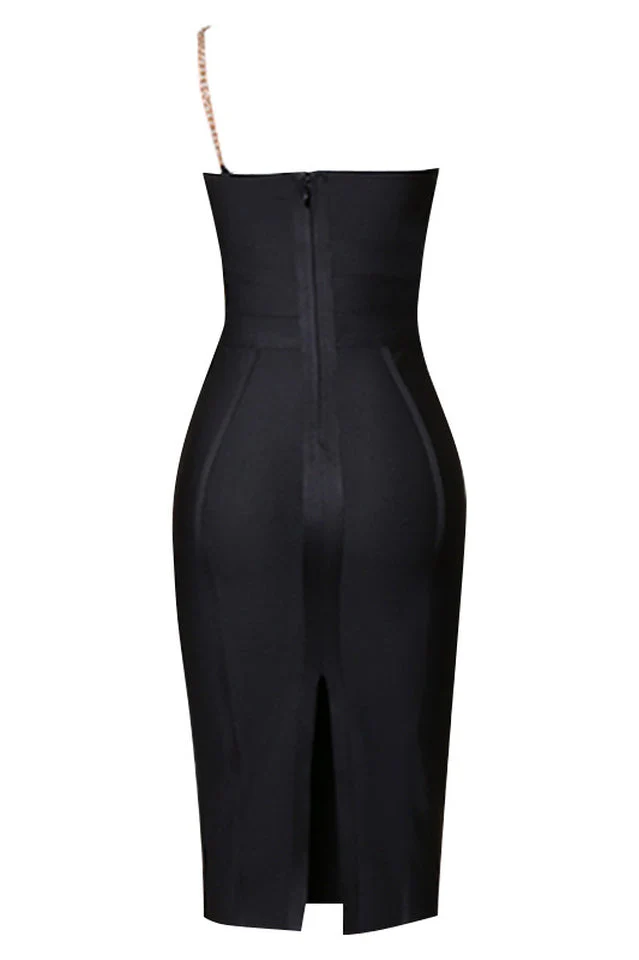 Savina One Shoulder Midi Bandage Dress - Image 12