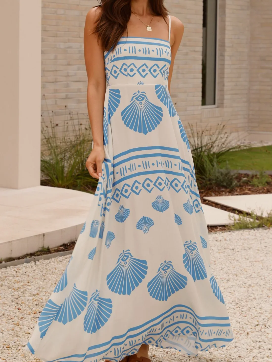 Sea Shell Printed Maxi Dress - Image 2