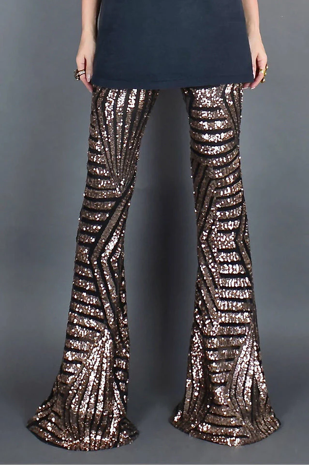 Sequin High Rise Flare Pants - Image 15