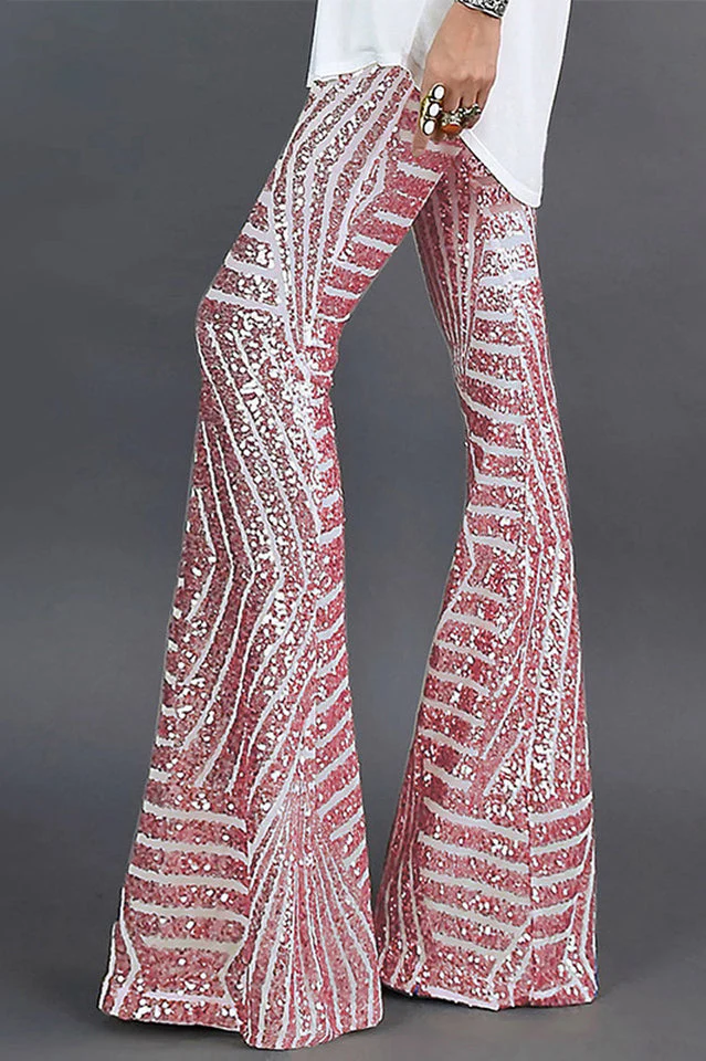 Sequin High Rise Flare Pants - Image 16