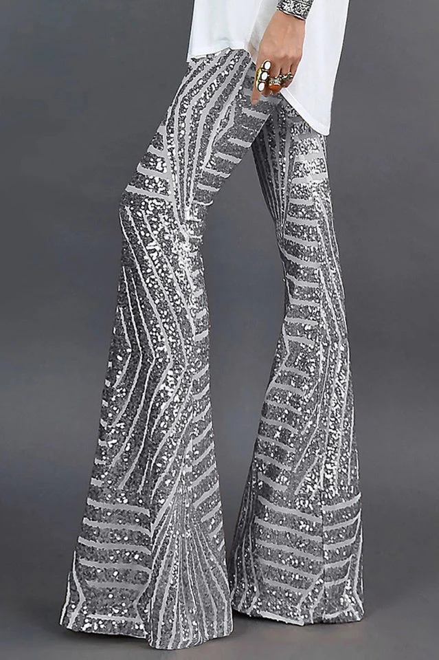 Sequin High Rise Flare Pants - Image 21
