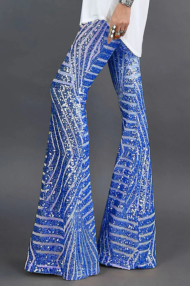 Sequin High Rise Flare Pants - Image 23