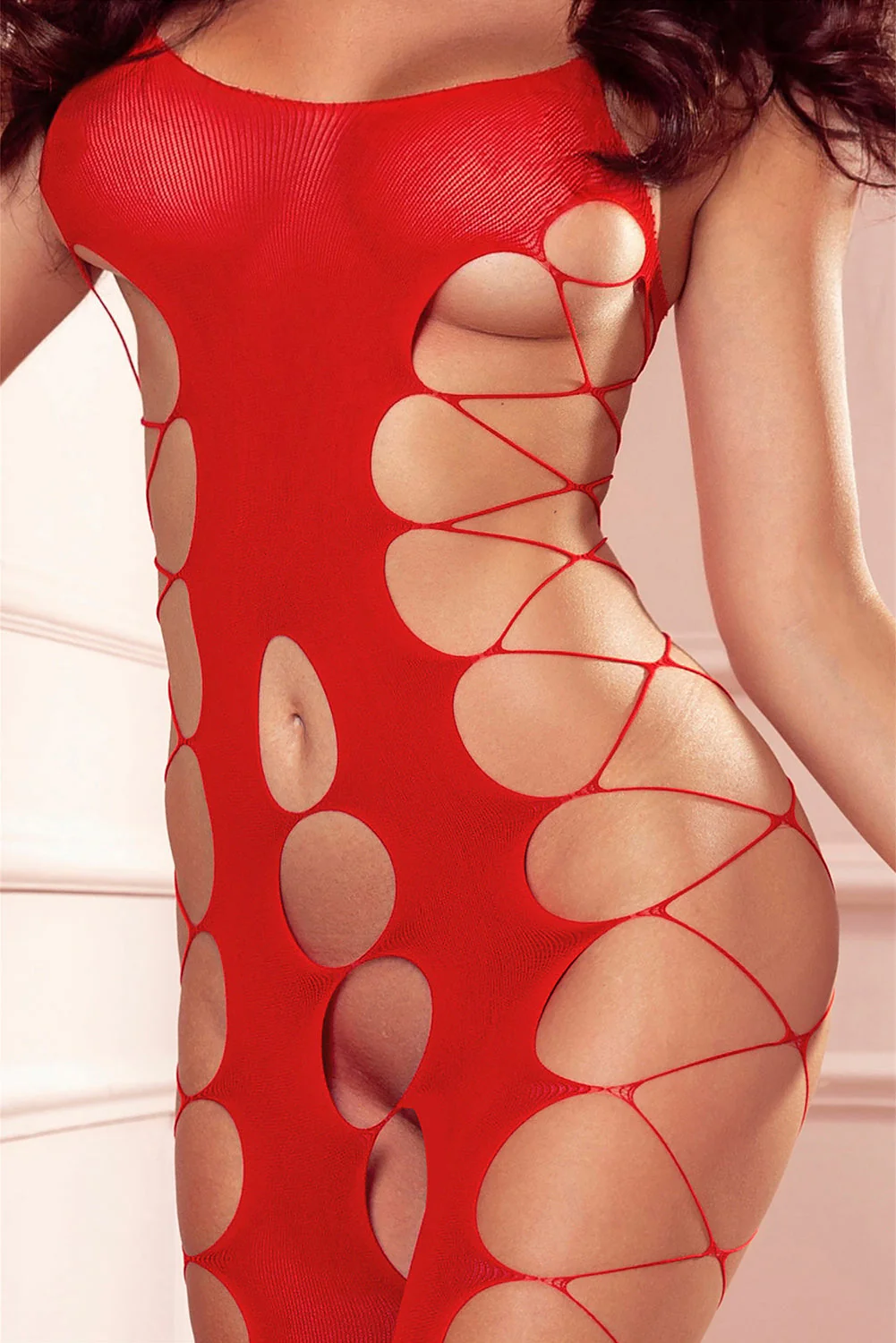 Fishnet Big Holes Open Crotch Body Stocking - Image 4