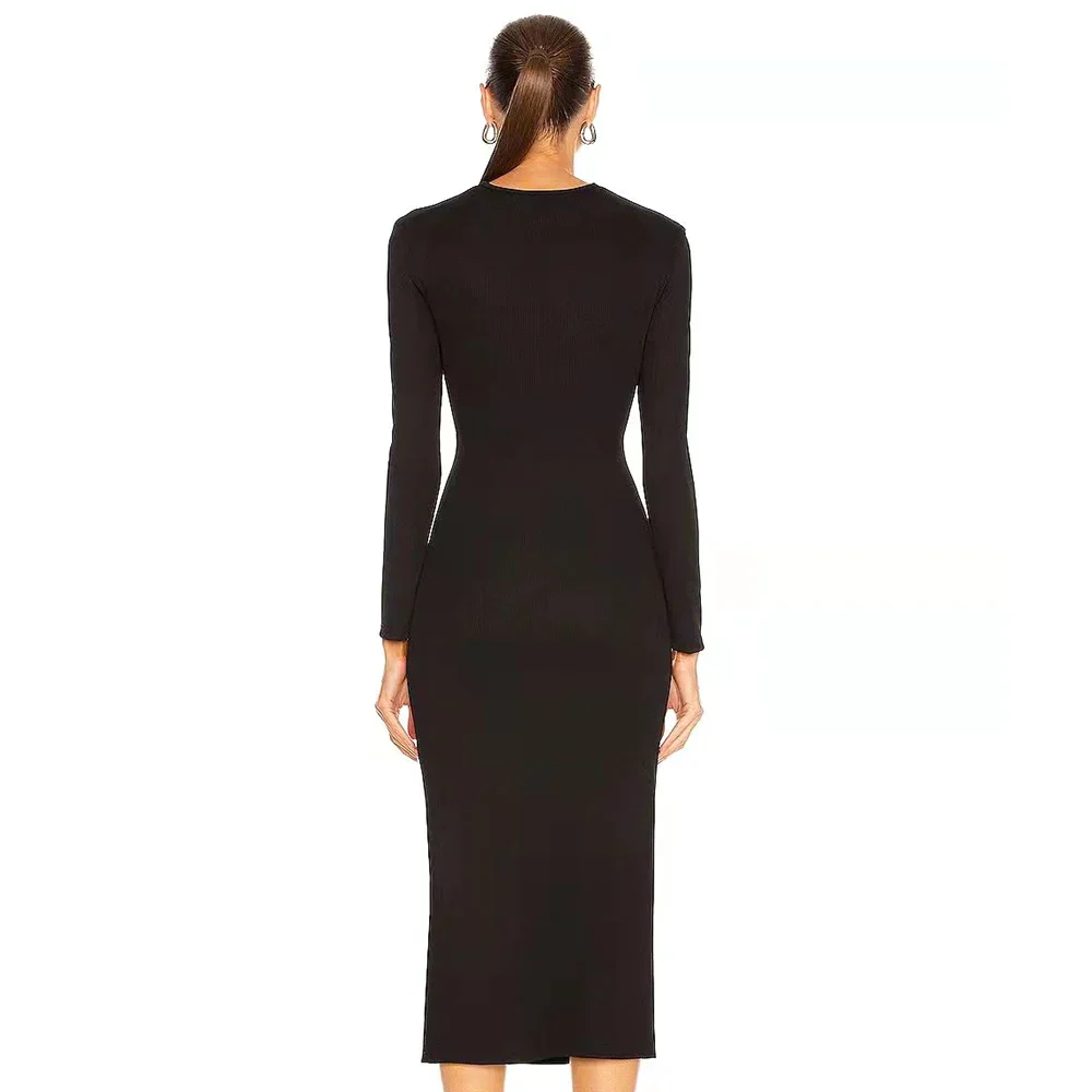 BURYA Hollow Out MIDI Dress - Image 3