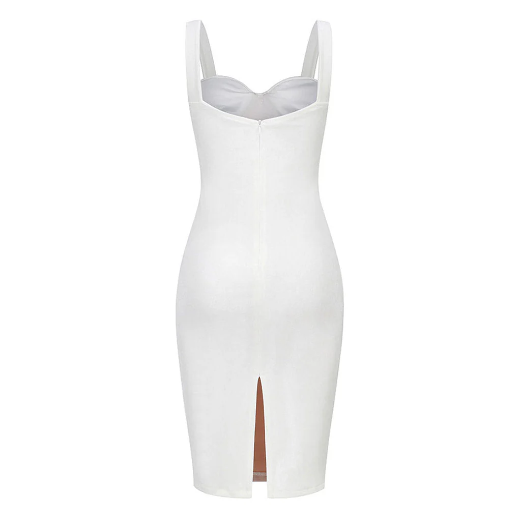 Sexy Ruched Mesh Panel Sweetheart Suspender Strap Corset Midi Velvet Dress - Image 6