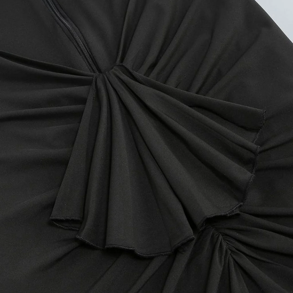 Sexy Twisted Sweetheart Ruched Draped Ruffle CutOut Maxi Mermaid Evening Dress - Image 4