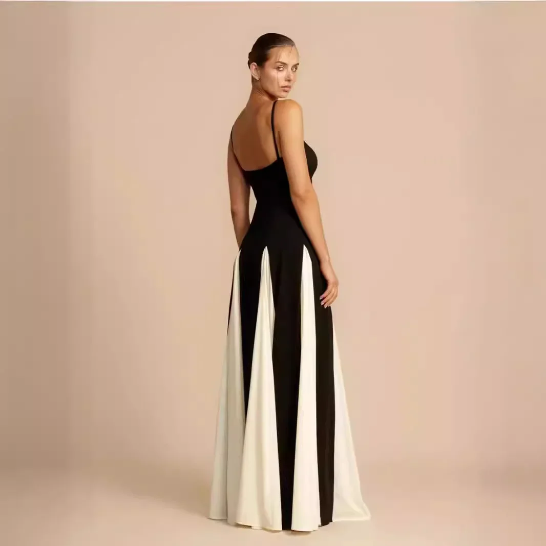 SPLING Black and WHITE MAXI Dress - Image 7