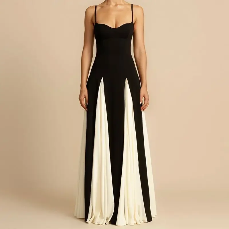 SPLING Black and WHITE MAXI Dress - Image 8