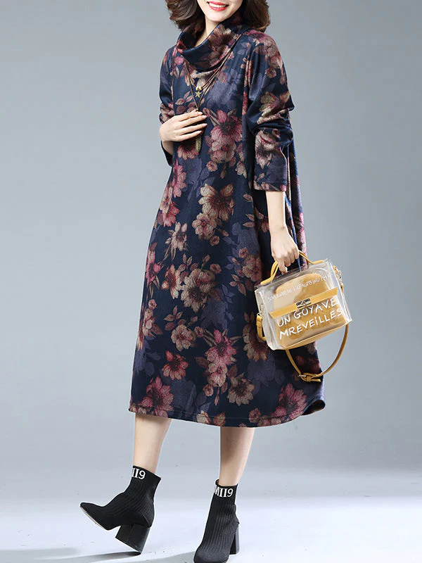 Shawna Vintage Floral Printed Midi Dress - Image 4