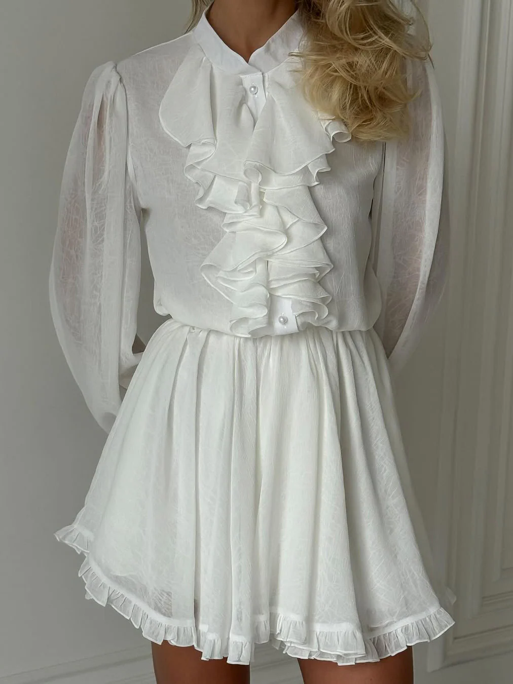 Sheer Chiffon Dress - Image 3