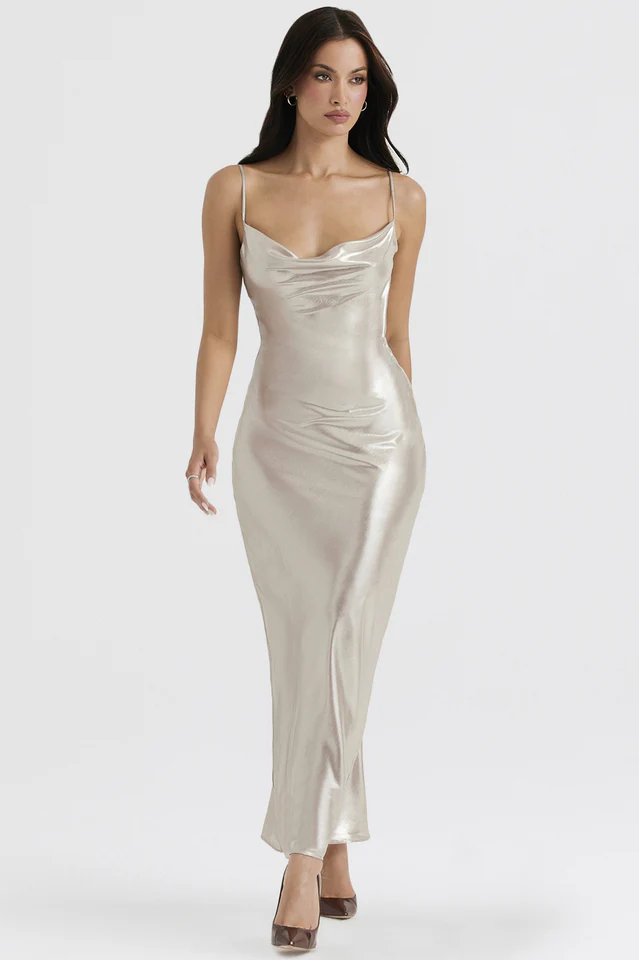 Shimmer Low Back Maxi Dress - Image 3