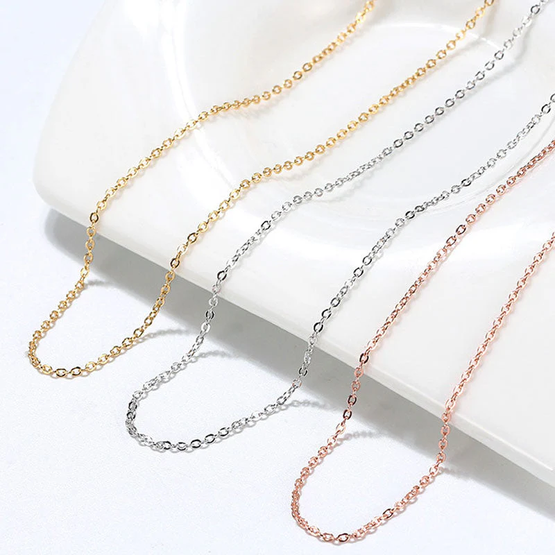 Shimmer Pure Sterling Silver Polished 1.1MM Cable Chain NeckLace - Image 4