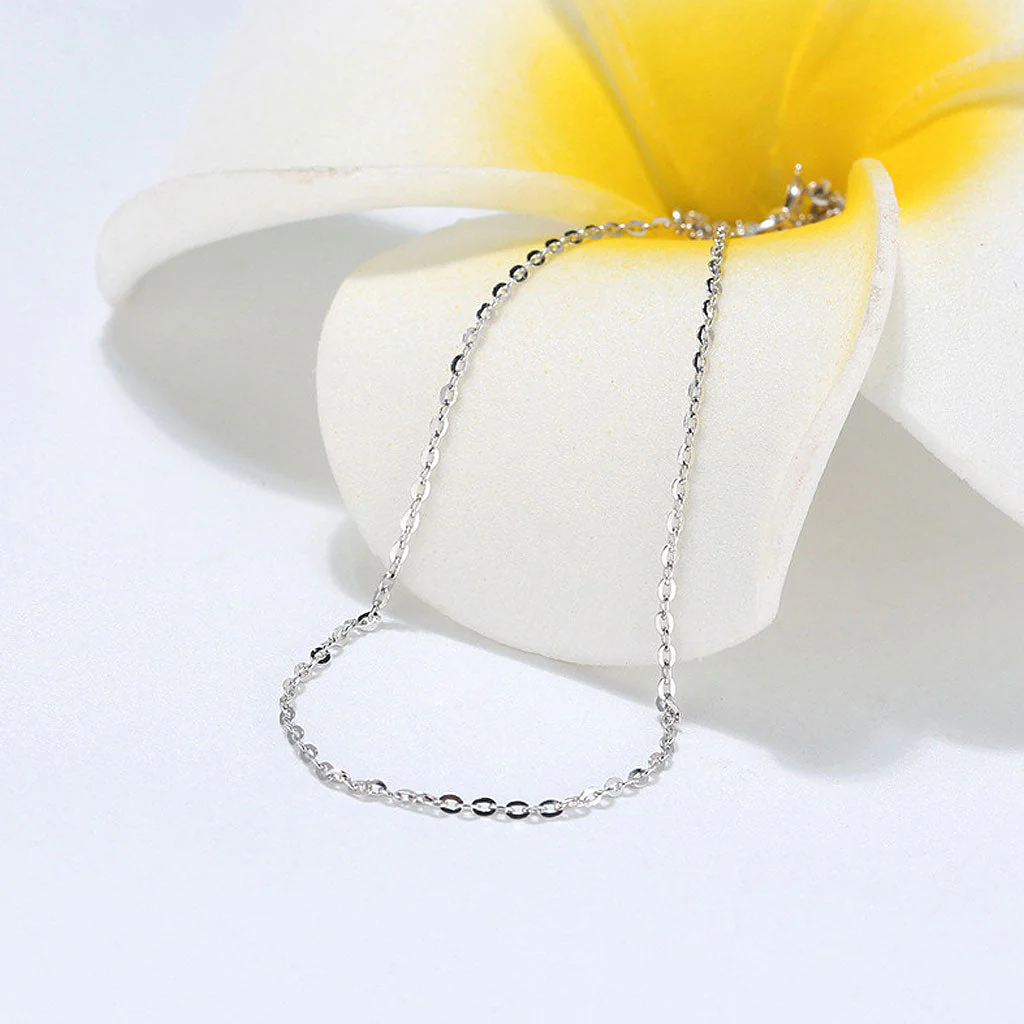 Shimmer Pure Sterling Silver Polished 1.1MM Cable Chain NeckLace - Image 6