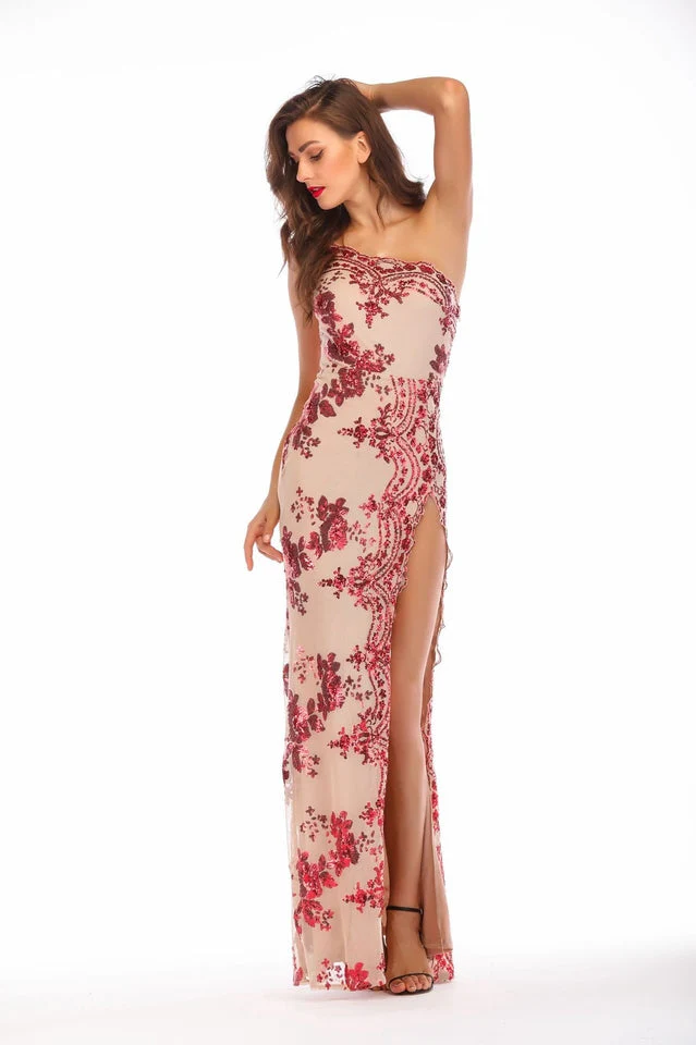 Shining Sequin Highly Split Maxi Dress - Image 3