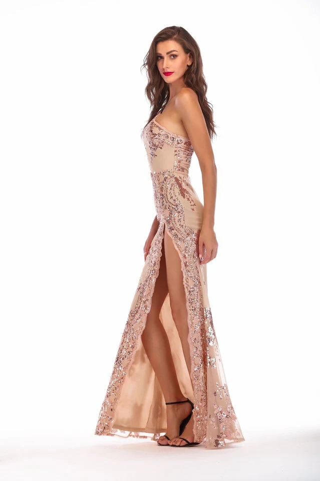 Shining Sequin Highly Split Maxi Dress - Image 6
