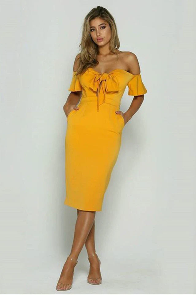 Short Flare Sleeve Bodycon Dress - Image 2