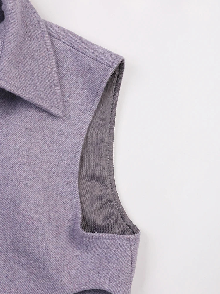 SHORT PURPLE 2 PIECE Jacket with PUFF SleeveS - Image 10
