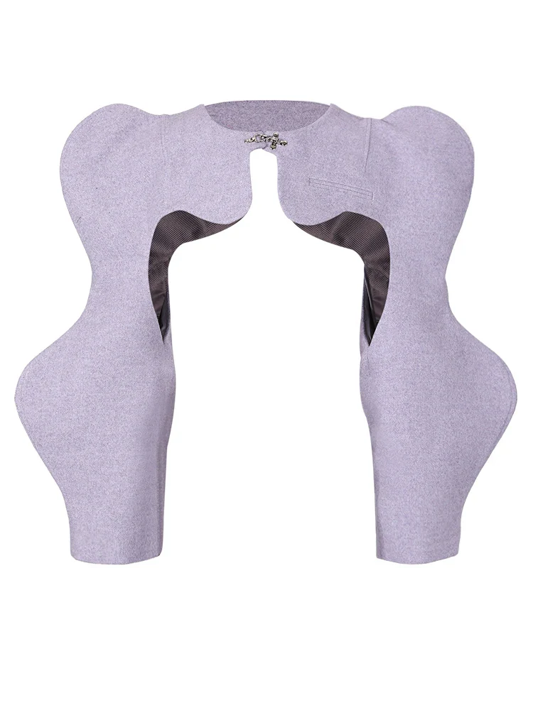 SHORT PURPLE 2 PIECE Jacket with PUFF SleeveS - Image 5