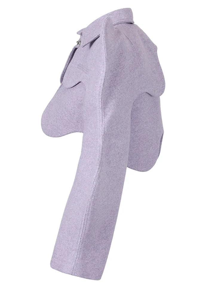 SHORT PURPLE 2 PIECE Jacket with PUFF SleeveS - Image 6