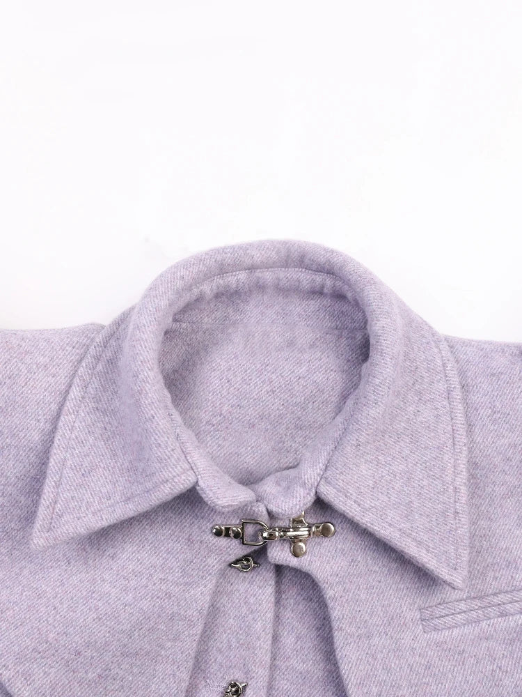SHORT PURPLE 2 PIECE Jacket with PUFF SleeveS - Image 8