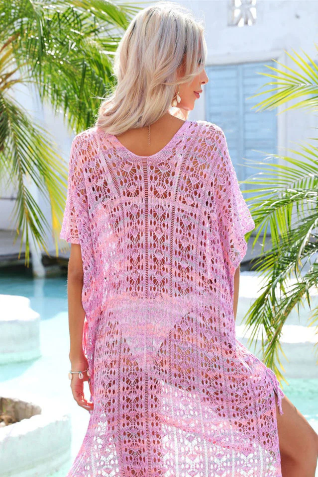 Side Slit Plunge Openwork Cover-Up - Image 18