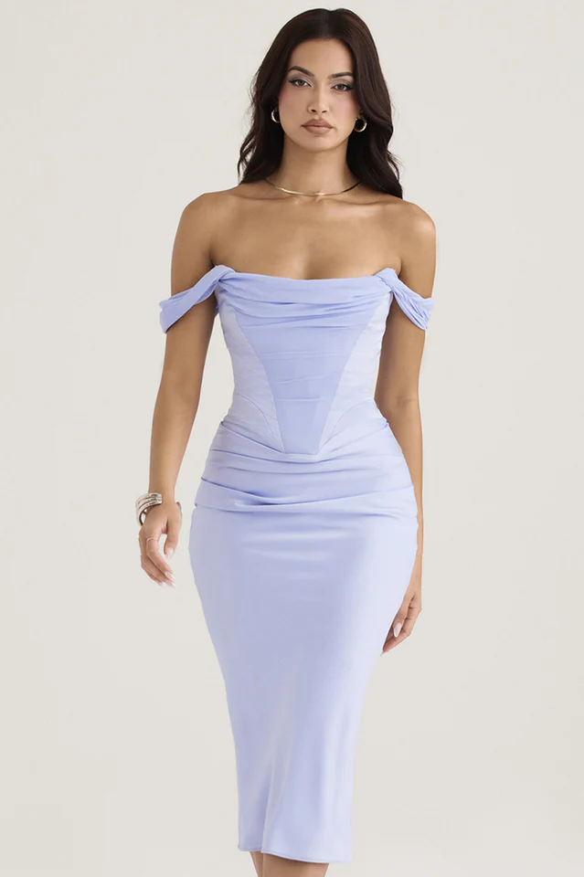 Silk-Satin Tunic Midi Dress - Image 10