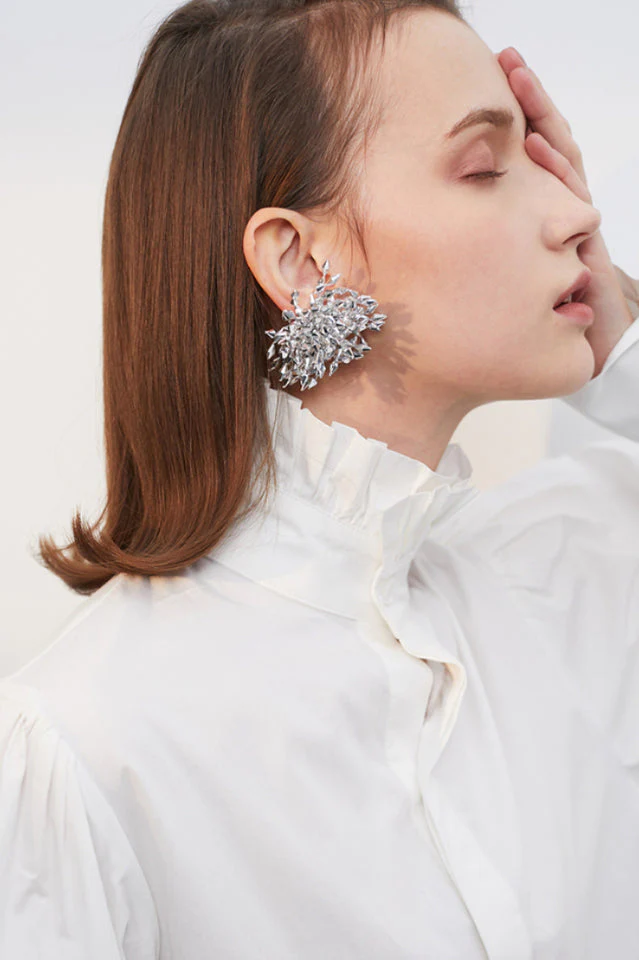 Silver Flower Earrings - Image 6