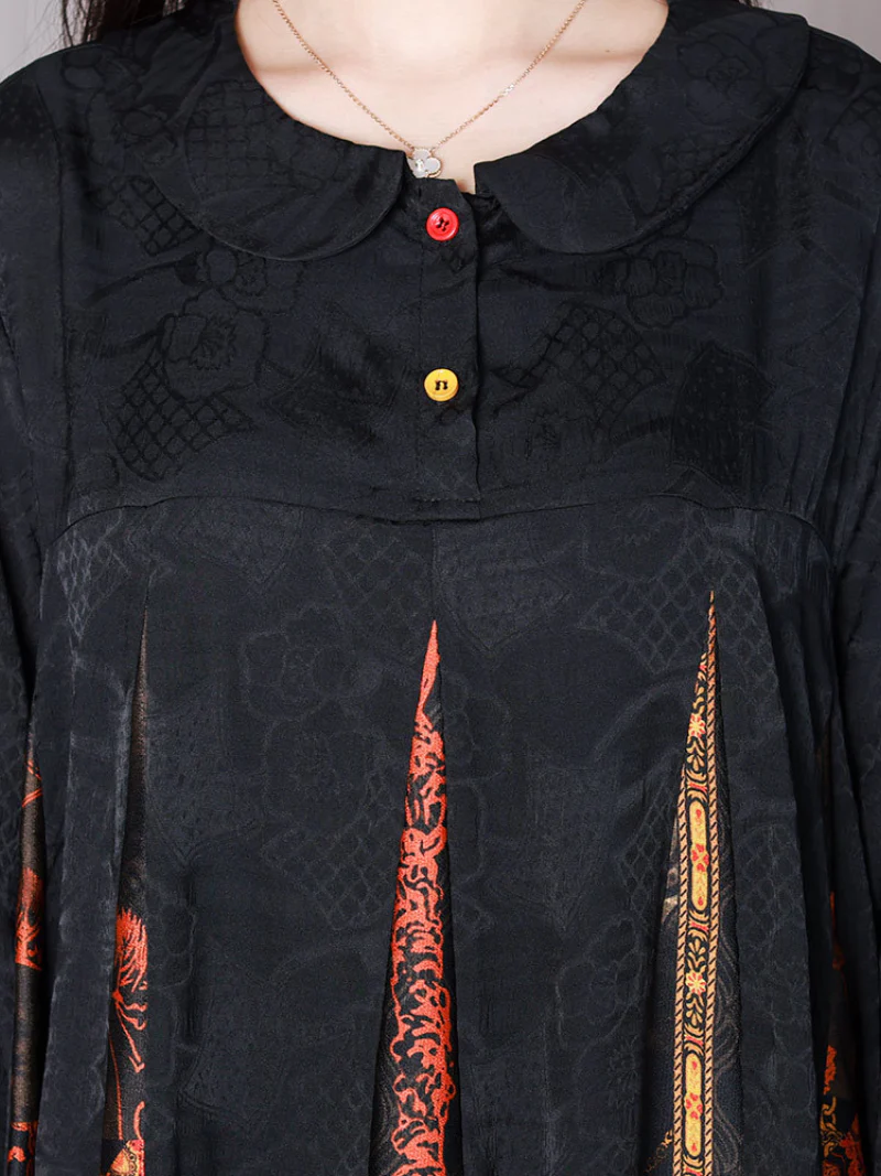 Simple But Elegant Silk Loose A-line Dress - Image 2