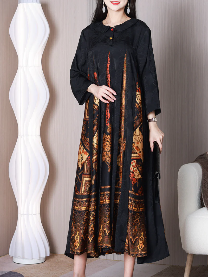 Simple But Elegant Silk Loose A-line Dress - Image 5