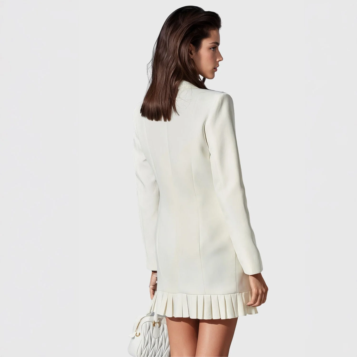SINGLE BREASTED Blazer Dress - White - Image 2