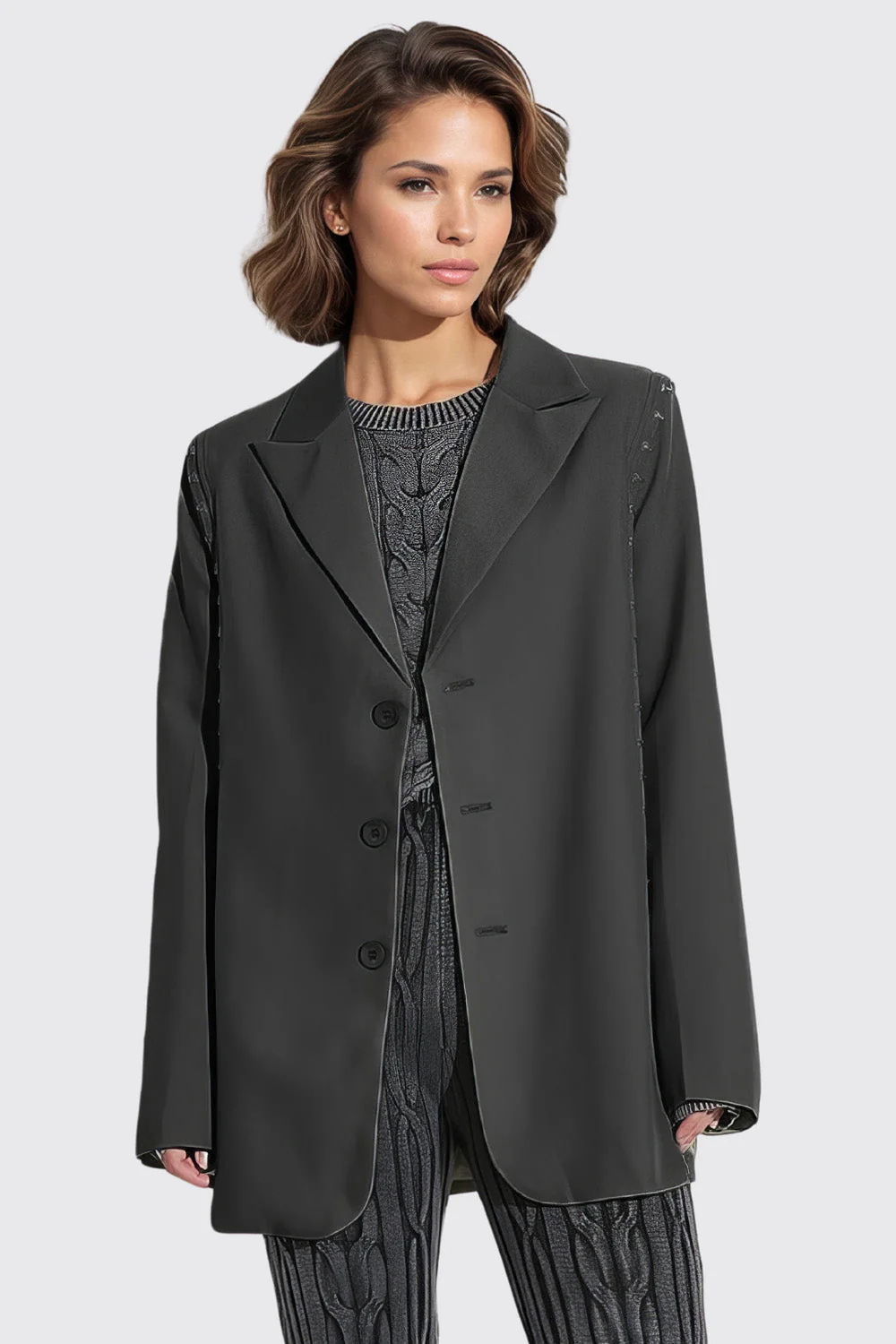 Single Breasted Tailored Blazer - Black - Image 2