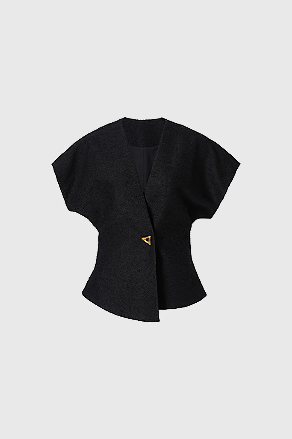 Single Buttoned Waistcoat - Black - Image 2