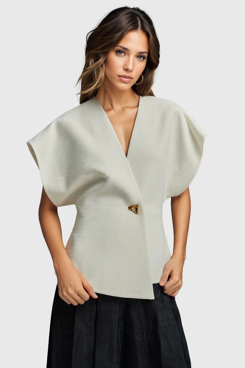 Single Buttoned Waistcoat - White - Image 3