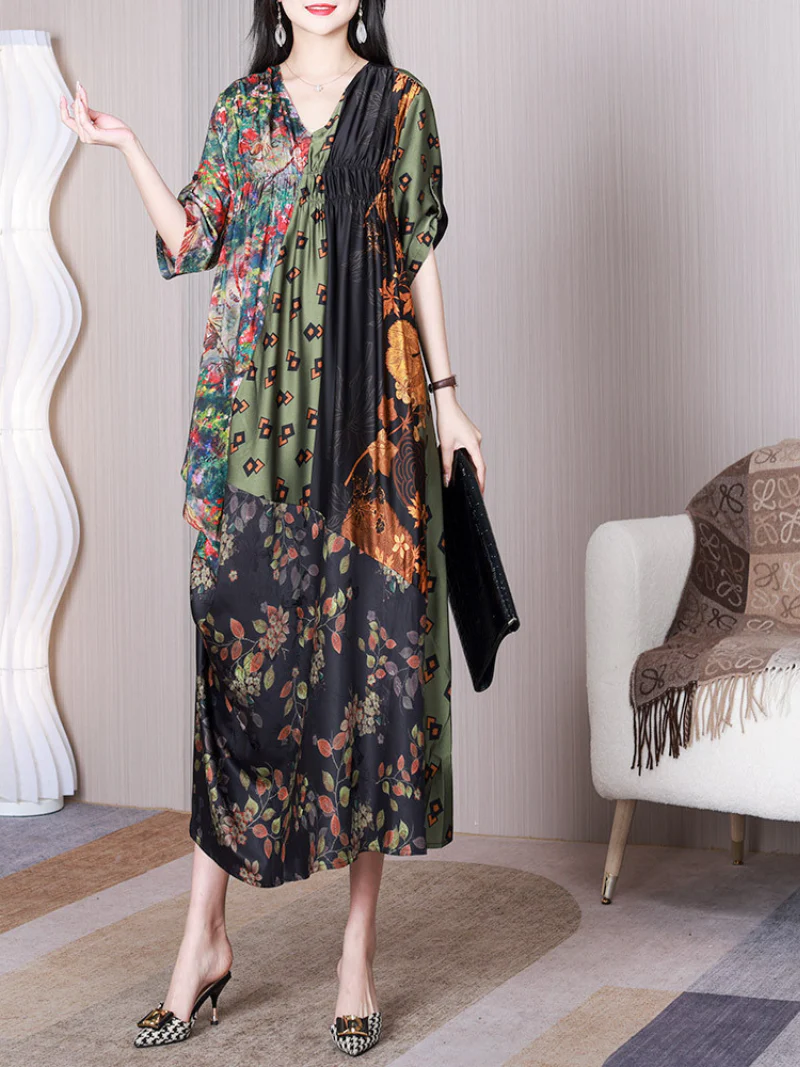 Sound Of Heartbeat V-neck Middle Waost A-line Dress - Image 2