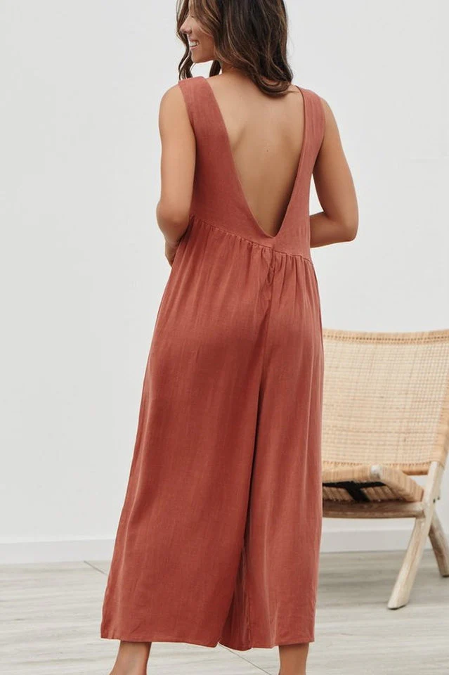 Sleeveless Casual Loose Jumpsuit - Image 12