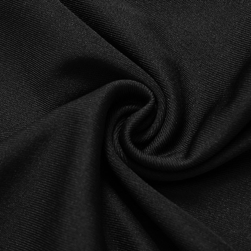 SHUN WHITE Collar SleeveLESS Black Mini Dress - Image 11