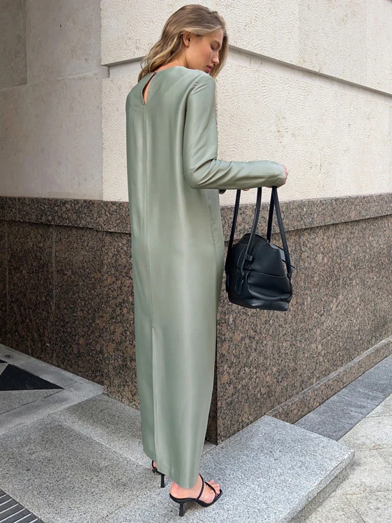 Slit satin maxi dress - Image 7