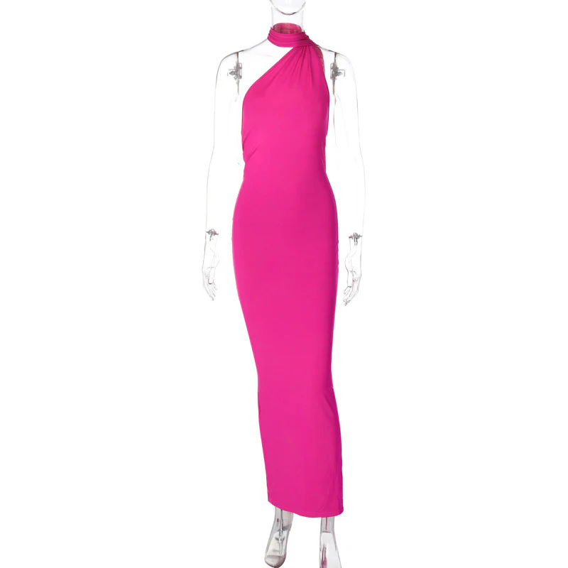 Sloping Neck Midi Tight Wrap Cocktail Dress - Image 5