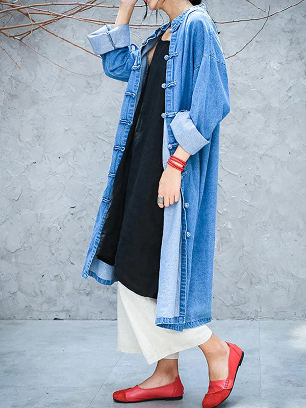 Slouch Pocket Denim Coat - Image 4