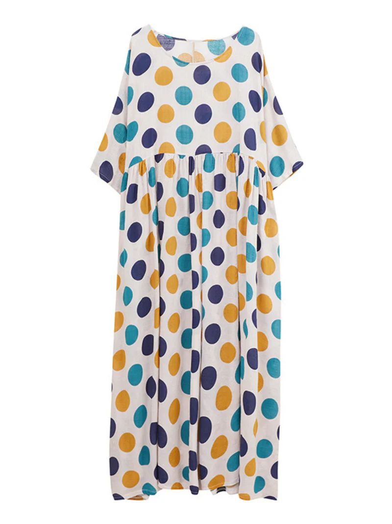 female summer loose short-sleeved large swing Smock dress - Image 3