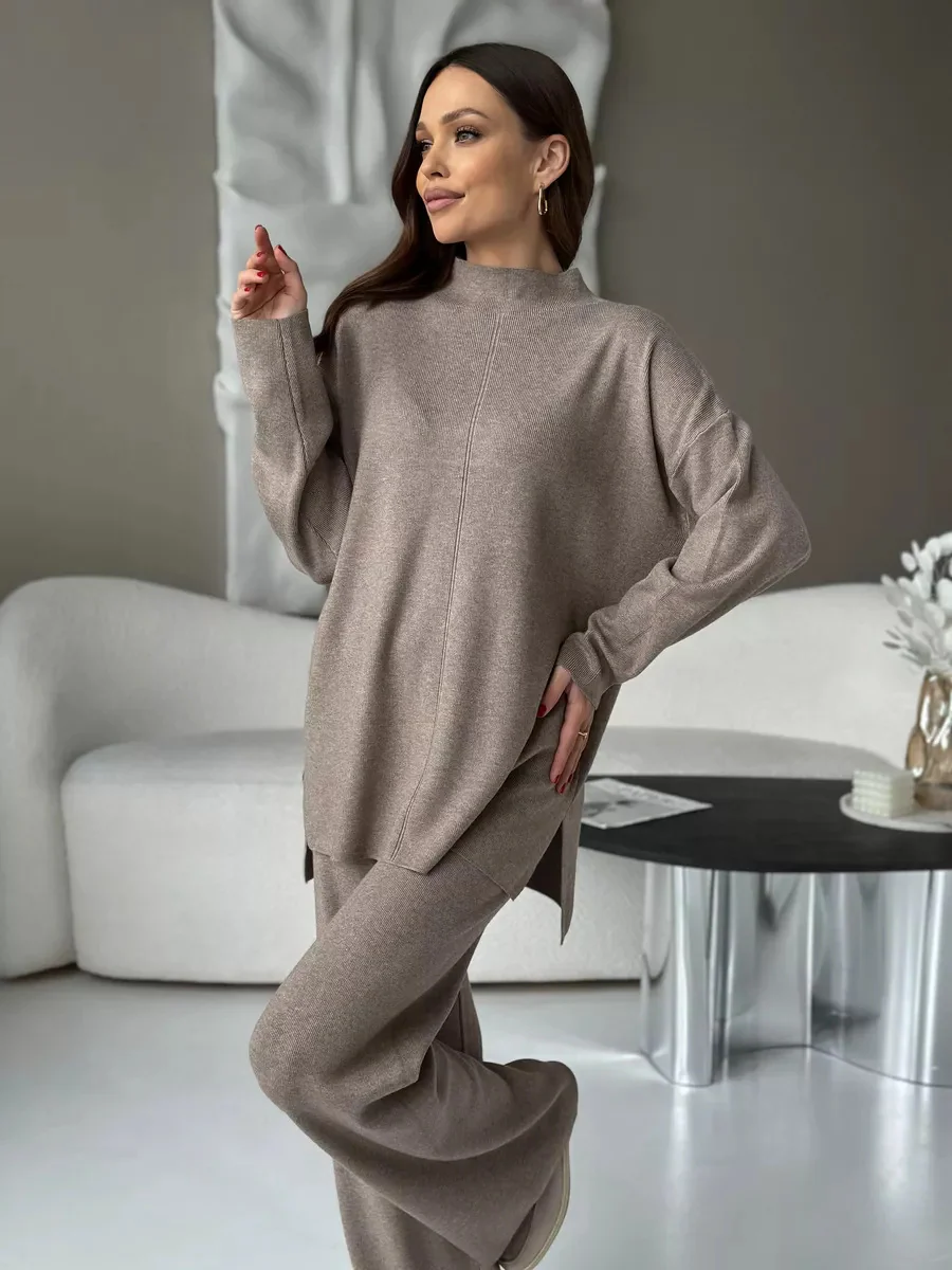 Solid Color Split Two Piece Set