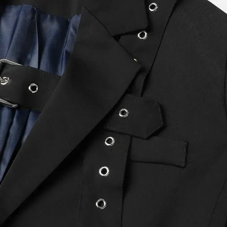 Black STRAPPY Belted Blazer - Image 9