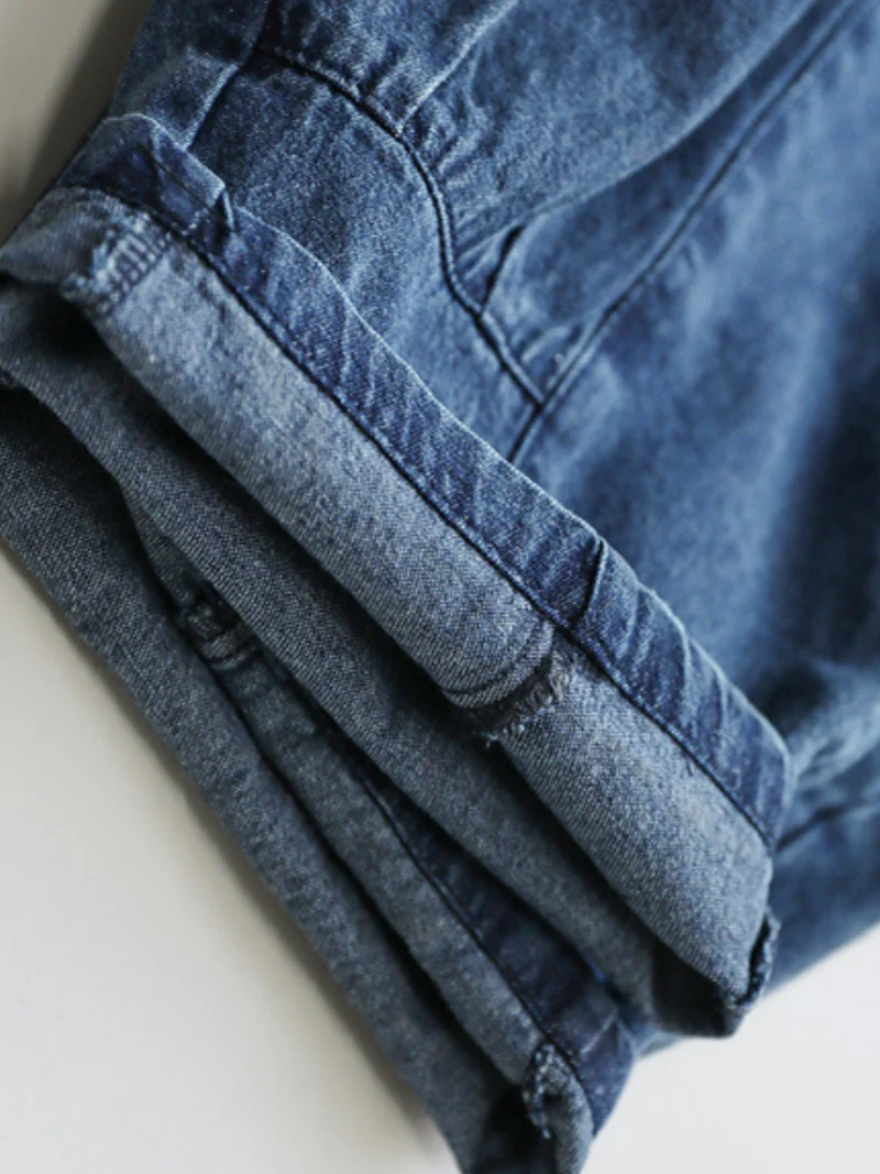 Stylish Denim Casual Loose Western Dungarees Overalls - Image 5