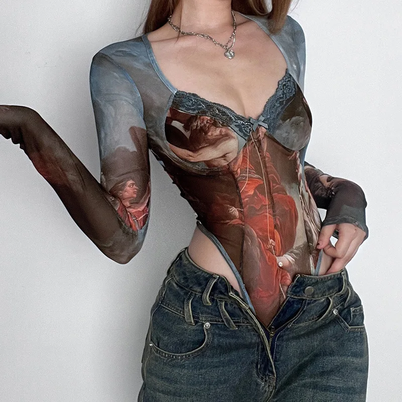 MORY Mesh PRINTED BODYSUIT - Image 4